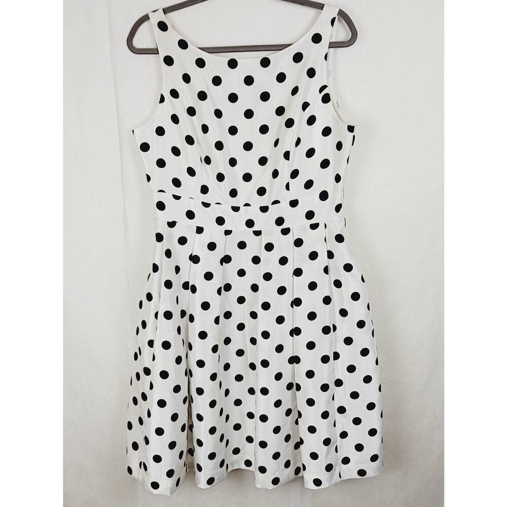Jessica Howard Black and White Polka Dot Midi Dress - Picture 1 of 13